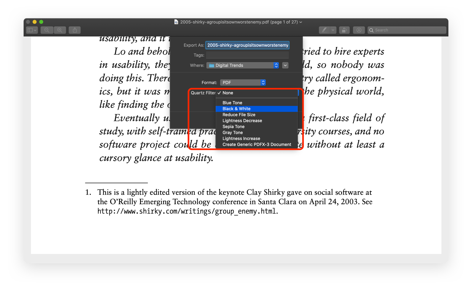 search a pdf for a word mac